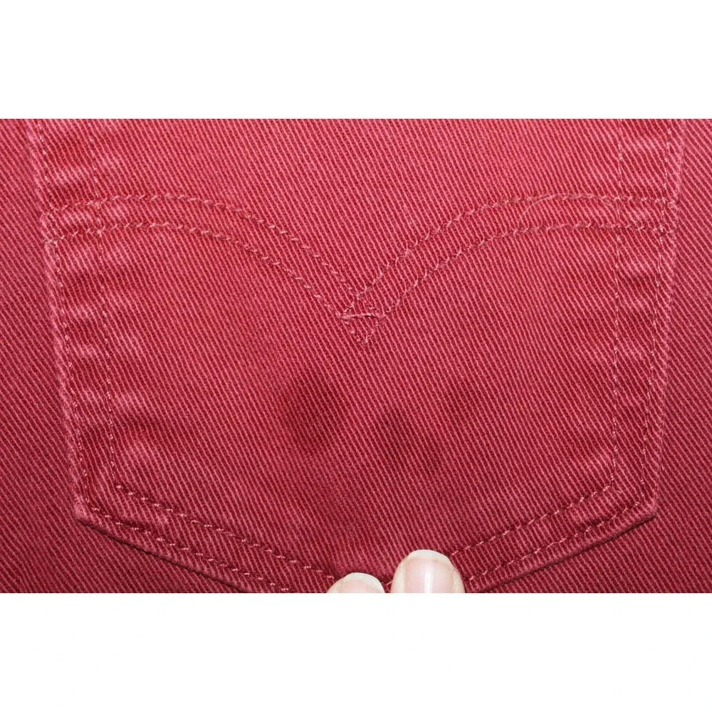 Levi's mens jeans size 33x34 514 straight leg cotton blend red mid rise 5 pocket